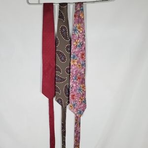 LOT CHRISTIAN DIOR MONSIEUR RED BLUE FLORAL PAISLEY DESIGNER 100٪ SILK NECKTIE